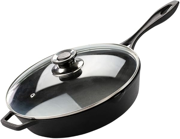 Frigideira de Ferro com Tampa de Vidro